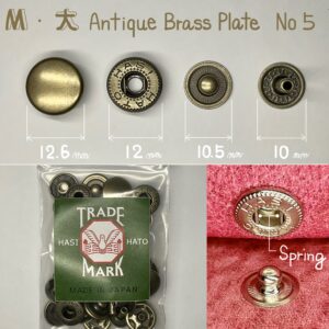 15mm Antique Brass Spring Snaps - 10 Pack