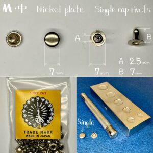 【Peacock】Single Cap Rivets (M/ 7mm) Nickel Plate