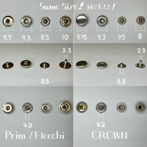 【CROWN】HIGH CROWN バネホック (①③/ B9.3) 真鍮無垢《革の為に開発した金具》