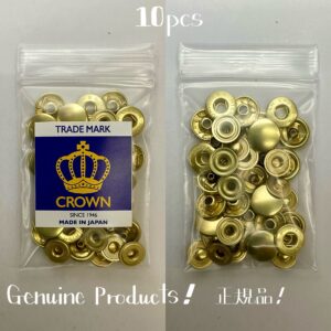【CROWN】HIGH CROWN バネホック (大/ B5D) 真鍮無垢《革の為に開発した金具》