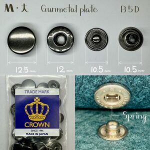 【CROWN】HIGH CROWN Spring Snap (M/ B5D) Gunmetal Plate《Metal fittings developed for leather》