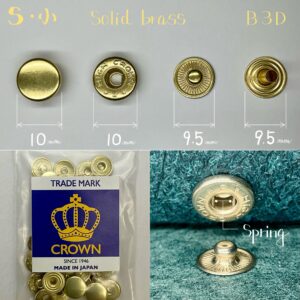 【CROWN】HIGH CROWN Spring Snap (S/ B3D) Solid Brass《Metal fittings developed for leather》