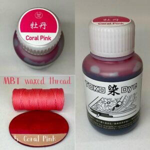 TOKO染Dye (Coral Pink 牡丹) 100ml【Water Based Leather Dye】