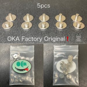 【OKA Factory】挽物ゲンコ (バネホック専用) 特大 (ニッケルメッキ)