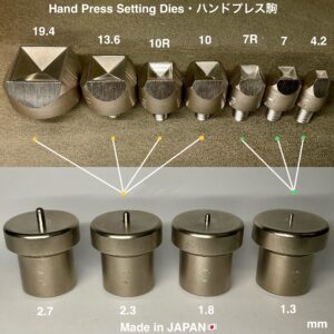 ハンドプレス打駒 (角ピラミッドカシメ 特々大 19.4mm)